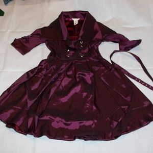 Maroon Trench Mock Wrap Dress